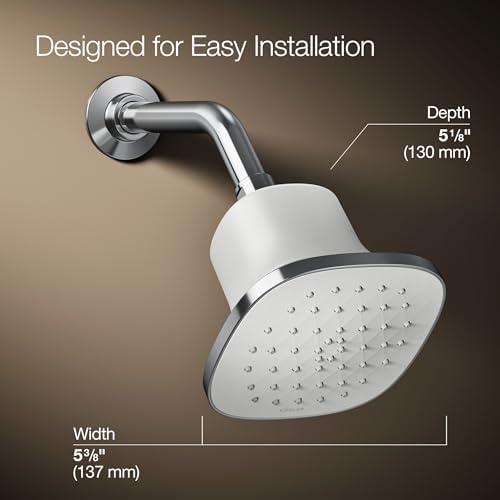 KOHLER 37722-G-CP Cinq Square Single-Function Filtered Showerhead, Five-Layer Filtration, 1.75 GPM, Contemporary Design, Easy to Clean, Polished Chrome - Image 3