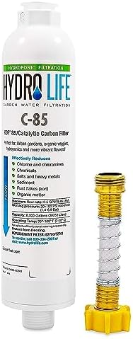 Camco Hydro Life 52700 Inline Water Filter (with Flexible Hose Protector, Hydroponics C-85) by Camco