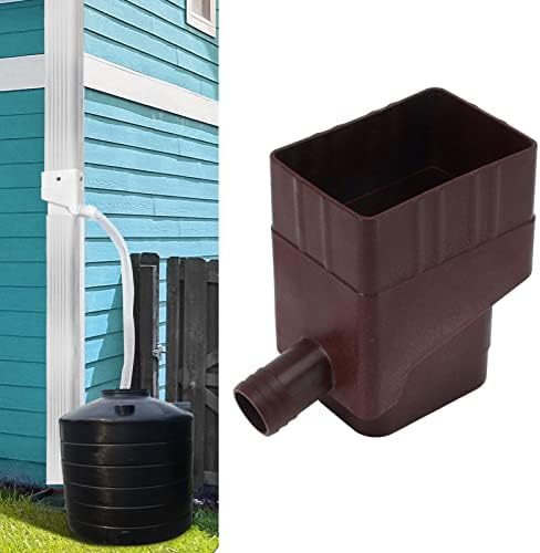 Cyrank Rainwater Collection System, Gutter Downspout Diverter Rain Diverter Kit Rainwater Downspout Collection for Outdoor Garden Lawn (Dark Brown) - Image 5