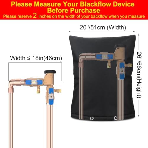 Backflow Preventer Insulation Weatherproof Covers, Pressure Vacuum Breaker Valve Insulated Covers Winter Freeze Protection, Outside Irrigation Sprinkler System Pipe Bag Pouch, 20''W x 26''H - Image 3