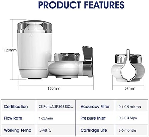 Faucet Filter, Effective Purification System, Reduces Lead & Bad Taste, BPA Free, Water Purifier, Replacement Pack of 1 - Image 4