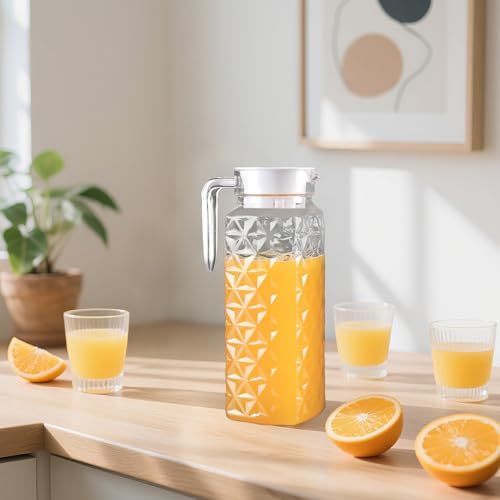 1 Pack 1.1L Plastic Pitcher with Lid and Handle, Unbreakable - Image 6