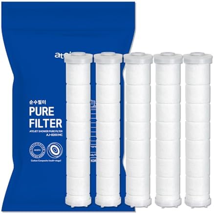 Showerhead Replacement Filters Inspired By Korea's Beauty Culture | Pure Carbon Filters (5 Filters) – Compatible with Atojet AJ8200MC (AJ8200MC-FLT-5PC) by ATOJET