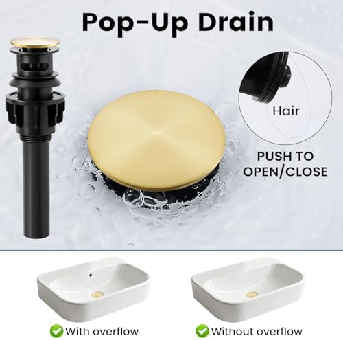 Brushed Gold Bathroom Sink Faucet 3 Hole with Pull Down Sprayer - Image 5