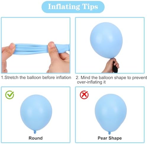 APLANET 150pcs Pastel Blue Balloons Different Sizes 18 12 10 5 Inch, Latex Balloons for Blue Themed Birthday Wedding Baby Shower Party, Grad Anniversary Supplies, Arch Kit Decoration - Image 4