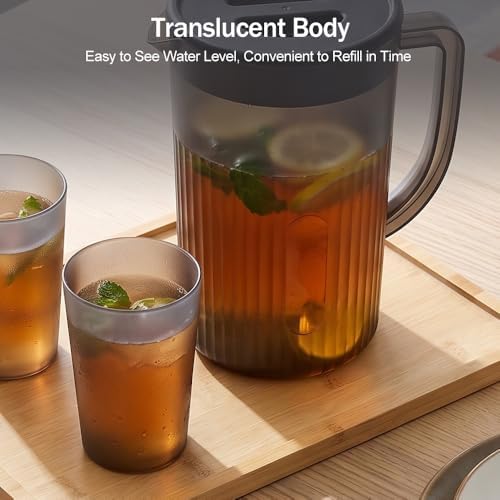 2.7L Water Pitcher with Lid, Fridge Friendly Strainer Spout, 1 Pack - Image 5
