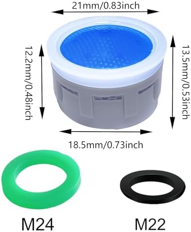 Faucet Aerator 2.2GPM Flow Restrictor Insert Faucet Aerator Replacement Part Used for Bathroom or Kitchen Sink Faucet Filter Suitable for Internal and External Thread Faucet Aerators (20 PCS) - Image 2