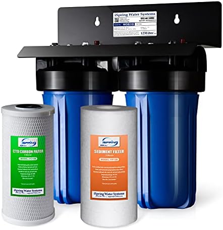 iSpring WGB21B 2-Stage Whole House Water Filtration System & WSP-100 Reusable Whole House Spin Down Sediment Water Filter, 100 Micron Flushable Prefilter Filtration - Image 2