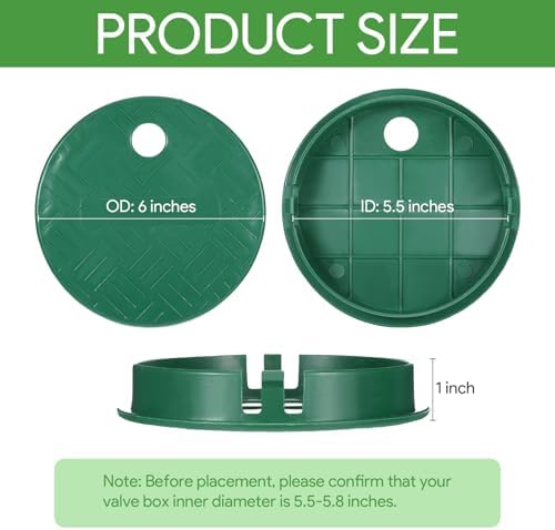 4Pcs Sprinkler Valve Cover, ID 5.5" OD 6" Sprinkler Covers for Outside Sprinkler Irrigation System, Round Irrigation Valve Box Cover Lid for Garden, Lawn Yard Irrigation Box (6 Inch) - Image 2
