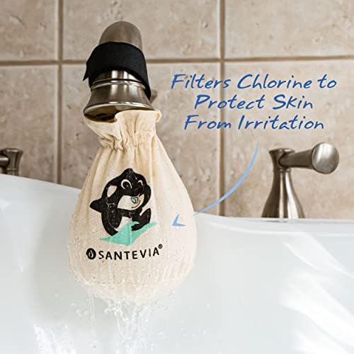 Organic Cotton Bath Faucet Filter by Santevia | Sensitive Skin Bathtub Water Purifier | Adds Nourishing Minerals for Hair & Skin | Chlorine Filter | Made in North America - Image 4