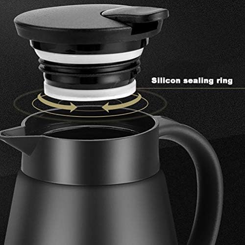 Thermal Coffee Carafe Tea Pot 20 Oz Stainless Steel Insulation Pot Double Wall Vacuum Insulated Coffee Water & Beverage Dispenser (Black) - Image 3