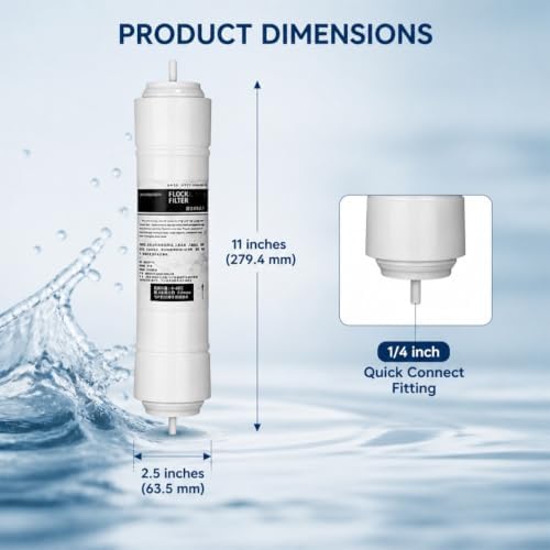 4 Pack 11" X 2.5" CTO Sintered Carbon Block Water Filters, 1/4" Straight Rod Quick-Connect Replacement Cartridges for Under Sink RO System(1/4 Inch Fitting) - Image 2