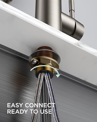 FORIOUS Kitchen Faucet with Soap Dispenser, Single Handle, Brushed Nickel - Image 6
