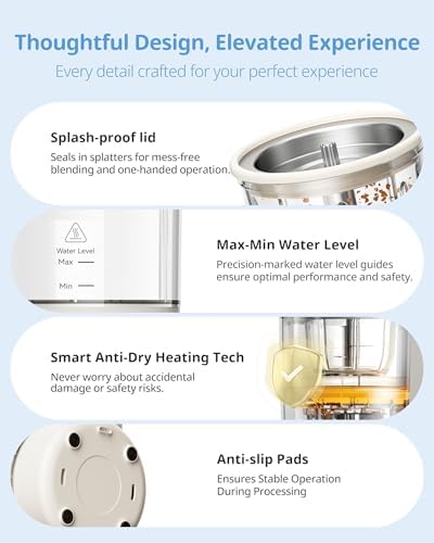 SosekiBaby FM01 Baby Food Maker, 316L Stainless Steel Blades | Puree Steamer Blender Processor With 10oz Glass Bowl | One-Step Food Mill with Recipe, 12H Keep Warm, Auto Clean, Reheat | BPA-Free - Image 7