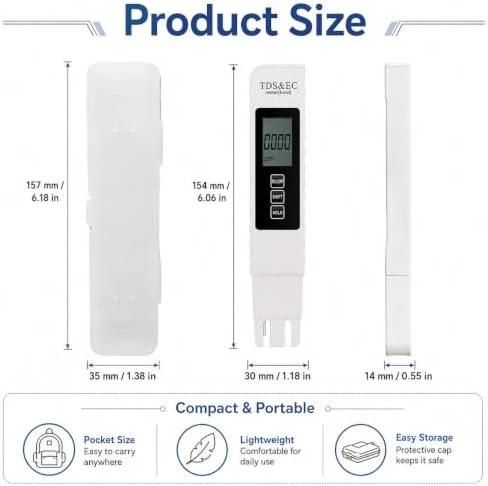 2026 All-New 4 in 1 Digital Water Tester, TDS Meter Digital Water Tester Accurate and Reliable TDS EC & Temperature(°C/°F) Meter, 0-9990PPM Water Tester for Drinking Water Aquariums Swimming Pool (1) - Image 2