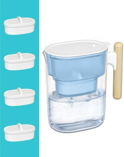 Waterdrop PT-04B 10-Cup Water Filter Pitcher with 4 Filters, NSF Certified by Waterdrop