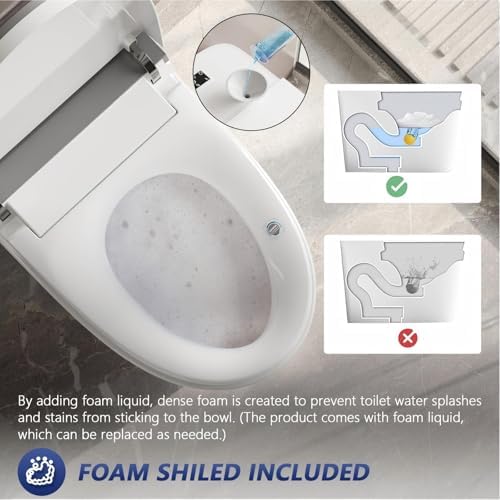 DeerValley Smart Toilet with Bidet Built in, One Piece Bidet Toilet with Auto Open/Close, Water Filter, Foam Shield, Pump Assisted, Elongated Seat, Dryer, Deodorizing, ADA Height for Modern Smart Home - Image 5