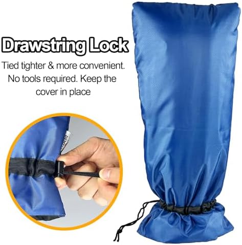 XXL Outdoor Faucet Covers for Winter, 3M Thinsulate Insulation Faucet Freeze Protector, 25”H x 13”W for Garden Lawn Faucets & Yard Hydrant, Waterproof Insulated Spigot Cover Faucet Sock – Blue - Image 6