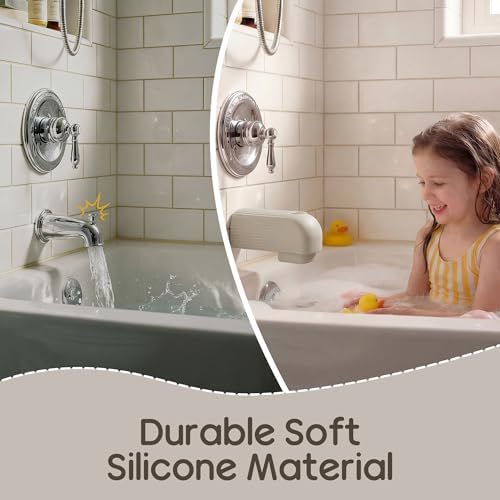 Roslim Silicone Baby Bathtub Spout Cover, Upgraded Faucet Protector for Kids, Bath Spout Guard for Baby Safety, Soft Tub Faucet Cover, Water Spout Cover for Child Safety, Universal Fit, Taupe - Image 4