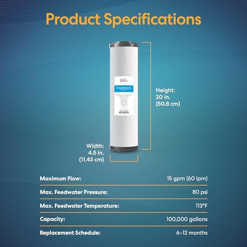 Brio RFCTY4520KDF Whole House Water Filter System (Universal Replacement Filter) | Remove Heavy Metals from water | Phosphate Anti-Scale |100,000 Gallons or 1 Year | 4.5" x 20" - Image 6