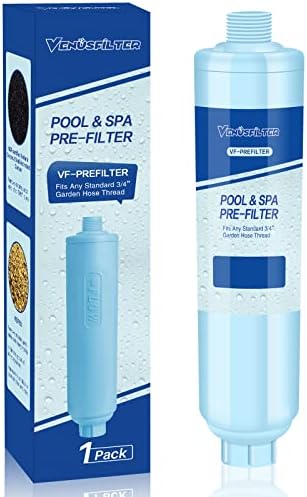 Garden Hose Filter for Filling Hot Tub, Pool, Spa, Greatly Reduces Sediment, Chlorine, Heavy Metals and Odors, Standard 3/4" Garden Hose Thread (1 pack) by VENUSFILTER