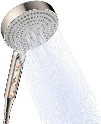 OFFO Filtered Shower Head with Hose, 20 Stage Shower Head with Filters for Hard Water with 60" Stainless Steel Hose, 6 Modes High Pressure Shower Head to Remove Chlorine, Brushed Nickel by OFFO