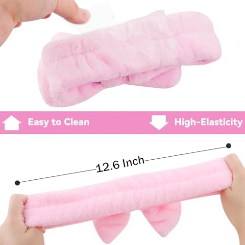 Ondder Spa Headband for Washing Face 8 Pack Pink Skincare Makeup Headbands - Image 2