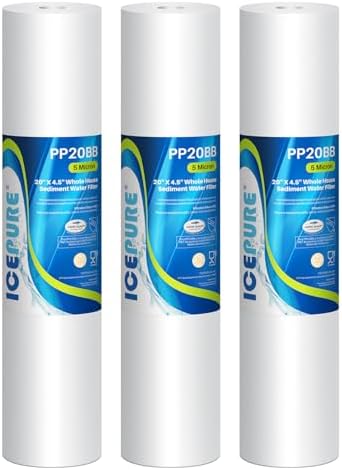 ICEPURE 5 Micron 4.5" x 20" Whole House Sediment Water Filter, 3PACK by ICEPURE