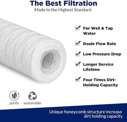 CFS 10 Micron 10x2.5 String Wound Sediment for WP10 CW-10 HF-150A 40 Pack - Image 5