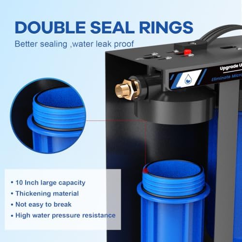 RV Water Filter System,5-Stage Water Filtration for Rvs and Campers, 0.01 Micron Filters Out Sediments, Chlorine, Vocs, Heavy Metals, Odors for Travel Trailers, Boats, 1" Inlet/Outlet - Image 5