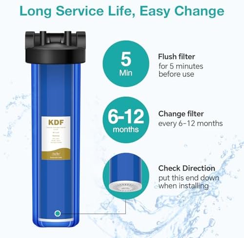 SimPure 20" x 4.5" Whole House GAC Carbon and KDF Water Filter Cartridge - Image 5