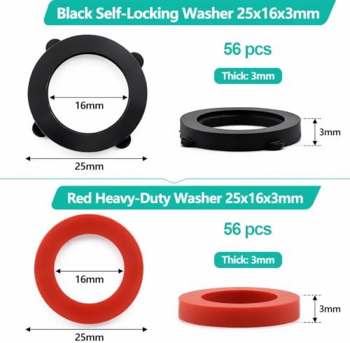 112 Pcs Garden Hose Gasket Rubber Seal with Heavy Duty Self-Locking Tabs - Image 2