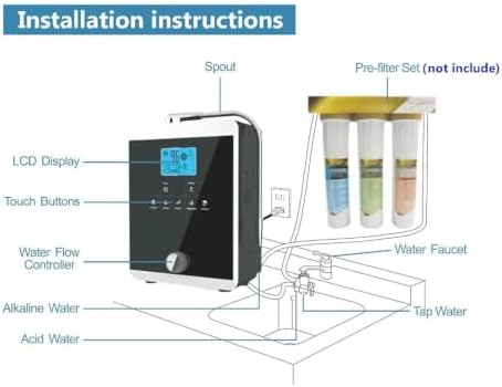 Water Purifier Machine Ionizer | Home Alkaline Filtration System | Produces pH 2.8-11 Water | Up to -800mV ORP | 5 Water Settings | Intelligent Voice Control - Image 7