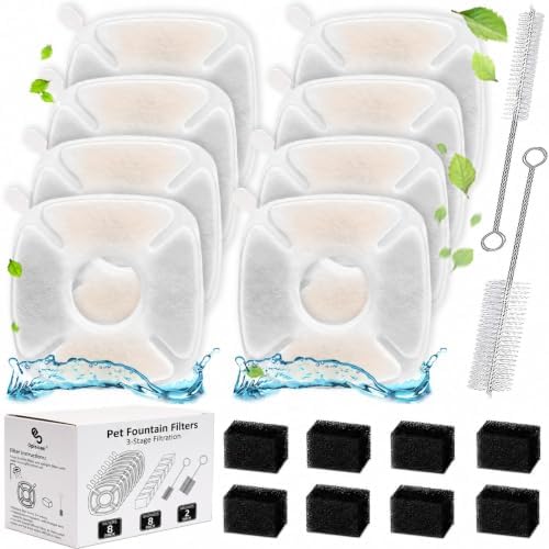 18 Pcs Cat Water Fountain Filters Replacement Compatible with VEKEN 95oz/2.8L Cat Water Fountain Filters Automatic Dog Water Fountain Filters Pet Fountain by OPISICEN