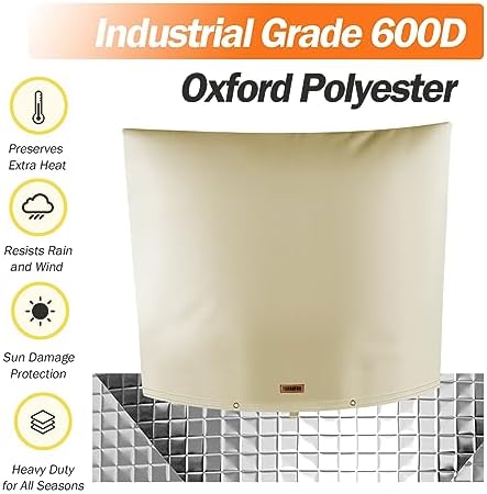 TOHONFOO Backflow Preventer Cover, Pipe Freeze Insulation, 40"Wx36"H, Beige - Image 6