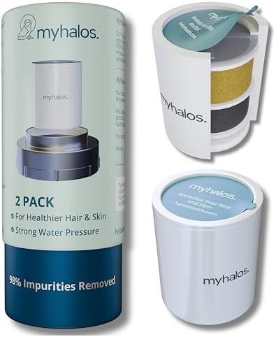 MyHalos Shower Head Filter Cartridge Replacement, 2-Pack, 6-Month Supply by myhalos