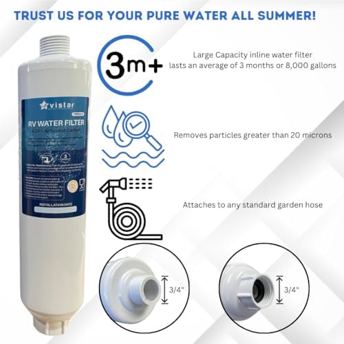RV Water Filter & Hose Protector, Inline Water Filter Reduces Bad Taste, Odor, Chlorine & Sediment, Ideal for RVs, Campers, Travel Trailers, Boats, American Owned Company - Image 4