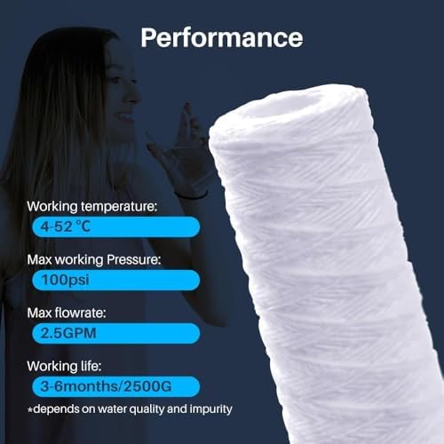 CFS 10 Micron 10x2.5 String Wound Sediment for WP10 CW-10 HF-150A 40 Pack - Image 4