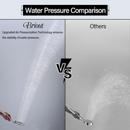 Briout Handheld Shower Head High Pressure 5 Modes with Hose, Brushed Nickel - Image 5