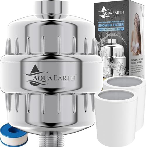 Aqua Earth Shower Filter for Hard Water, 20-Stage Vitamin C E Chlorine by FindYourAquaEarth
