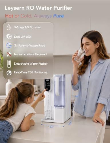 Leysern Hot & Cold Countertop Reverse Osmosis Water Filter, No Installation - Image 5
