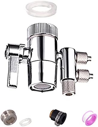 Existing Faucet Diverter Valve Female M22x 1 Thread with Aerator(3/8" O.D.Tubing Outlet+5/16" O.D. Tubing Inlet, E-spring Water Purifier Faucet Diverter Valve Replacement) by Unknown