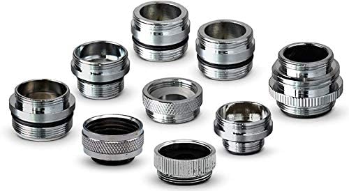 9-Piece Faucet Adapter Kit, Brass Aerator Adapter Set to Connect Garden Hose, Water Filter, Standard Hose via Diverter, in RV & Other - Male & Female Faucet Adapter for Sinks by SmarterFresh