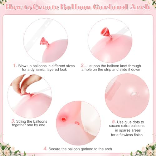 Pink Balloon Arch Kit for Baby Shower Bridal Shower Birthday Decorations - Image 7