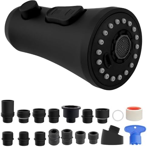 Hibbent Pull Down Kitchen Faucet Head Replacement with 15 Adapters by Hibbent
