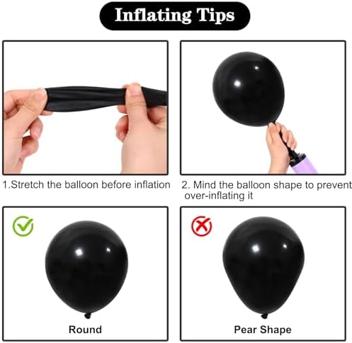 APLANET 150pcs Black Balloons Different Sizes 18 12 10 5 Inch, Latex Balloons for Black Themed Birthday Wedding Baby Shower Party, Black History Month, Grad Anniversary Supplies, Arch Kit Decoration - Image 4