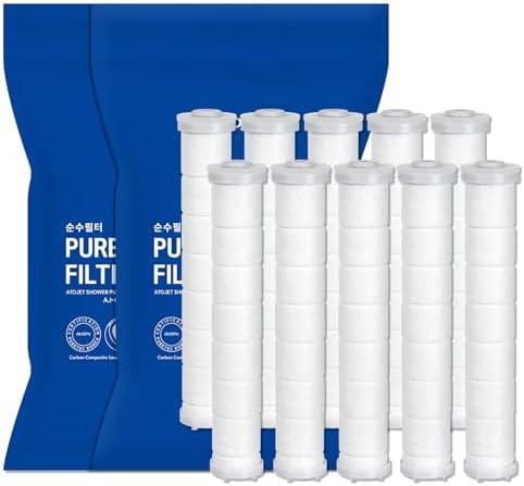 Showerhead Replacement Filters Inspired By Korea's Beauty Culture | Pure Carbon Filters (10 Filters) – Compatible with Atojet AJ8200MC (AJ8200MC-FLT-10PC) by ATOJET
