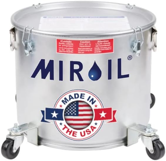 MirOil Oil Disposal Caddy with Caster Wheels, Grease Container, 5 Gallon by MirOil