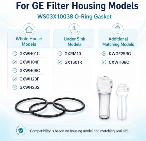 8 Pack WS03X10038 Water Filter Housing O-Ring Gasket for GE GXWH20F - Image 2