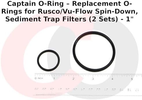 Captain O-Ring – Replacement O-Rings for Rusco/Vu-Flow Spin-Down, Sediment Trap Filters (2 Sets) [Select Size .75OR, 1OR, 1.5OR, or 2OR] (1" Filter (1OR) - 2 Sets) - Image 4